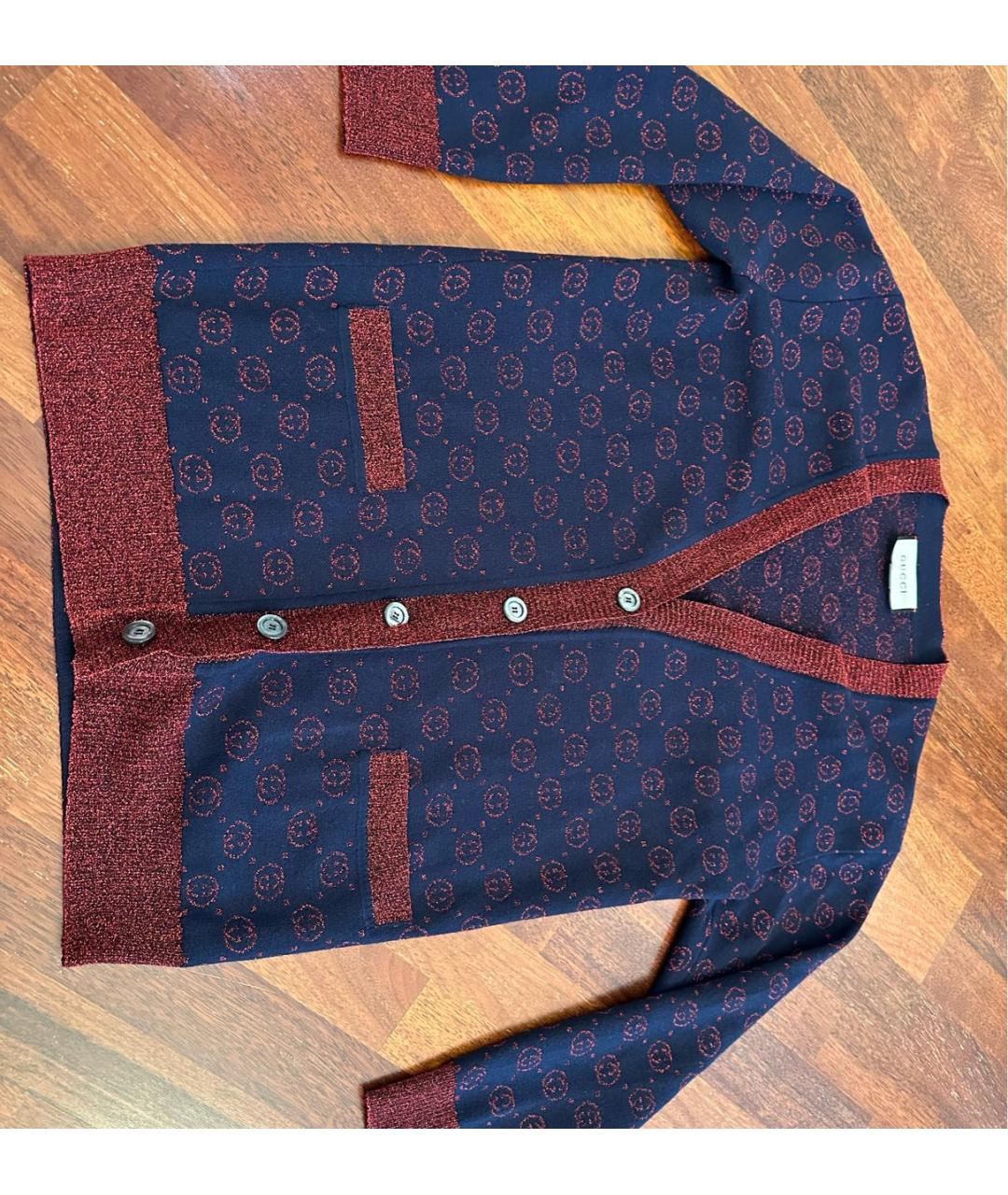 GUCCI Синий шерстяной кардиган, фото 8