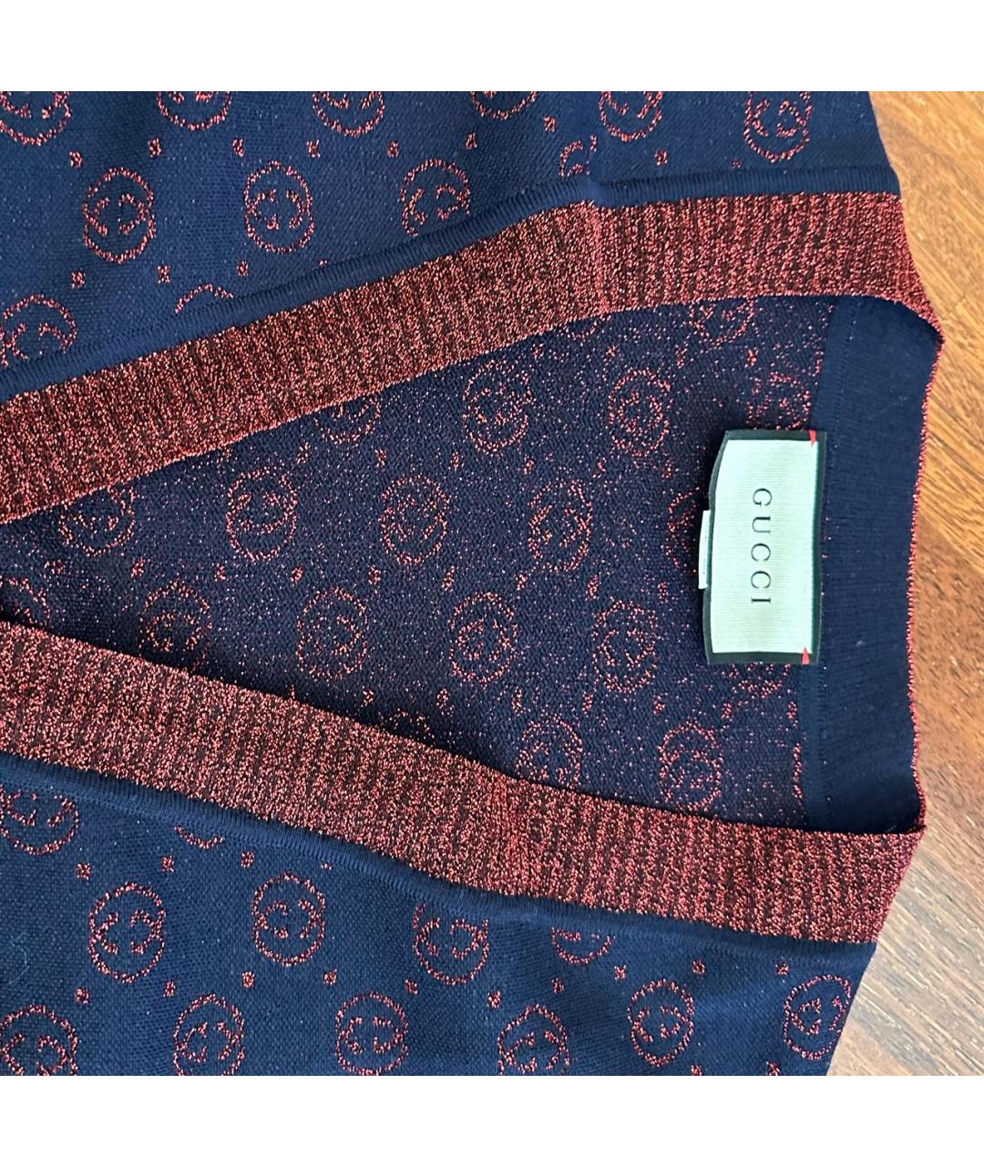GUCCI Синий шерстяной кардиган, фото 2