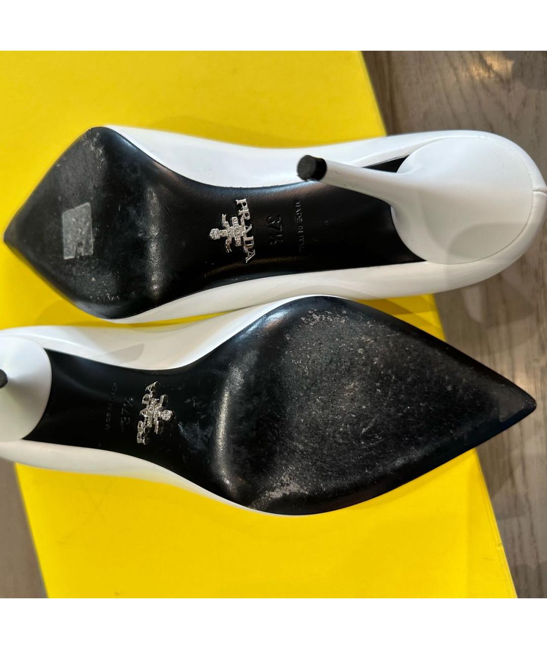 PRADA Белые кожаные туфли, фото 5