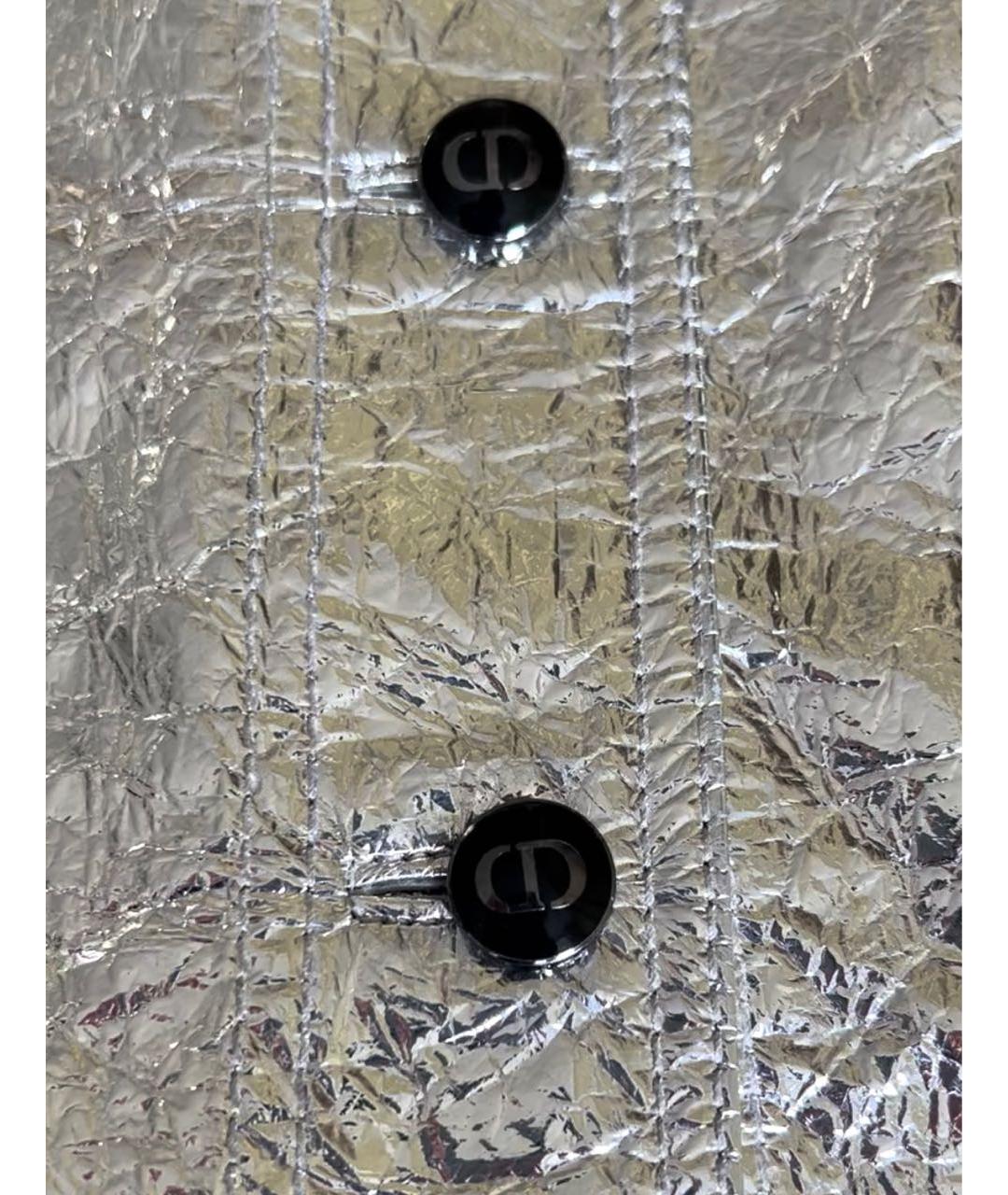 CHRISTIAN DIOR Серебряная кожаная юбка мини, фото 2
