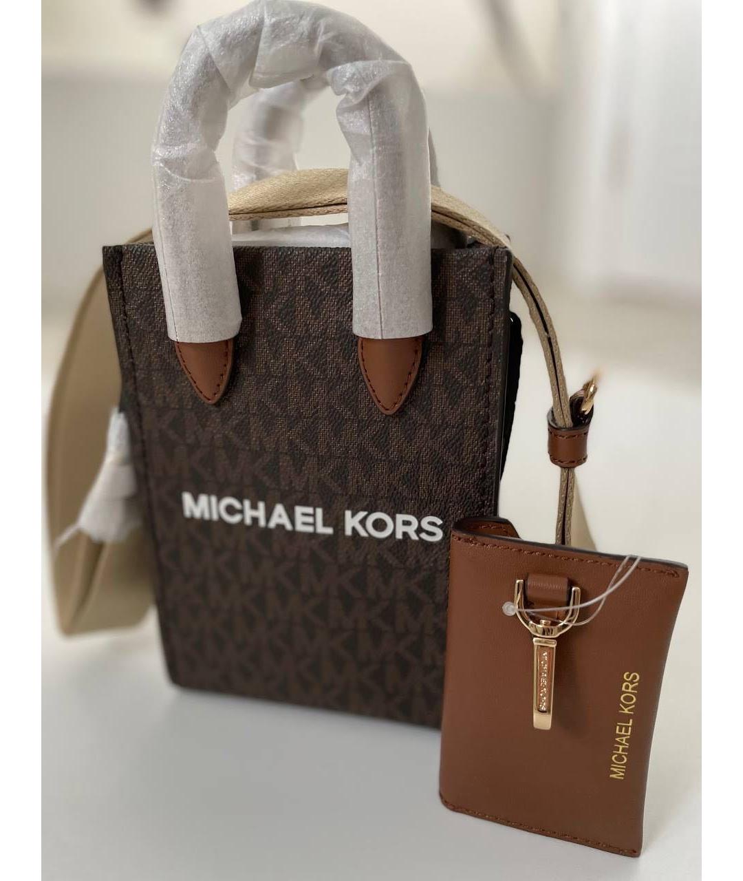 MICHAEL KORS Коричневая сумка через плечо из искусственной кожи, фото 2