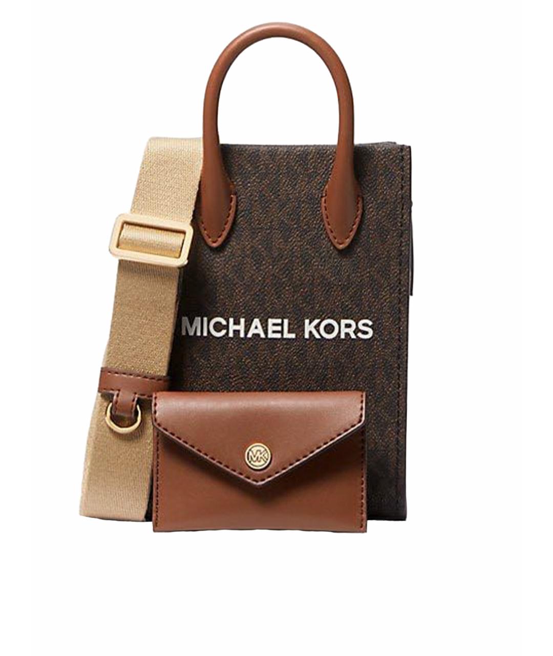 MICHAEL KORS Коричневая сумка через плечо из искусственной кожи, фото 1