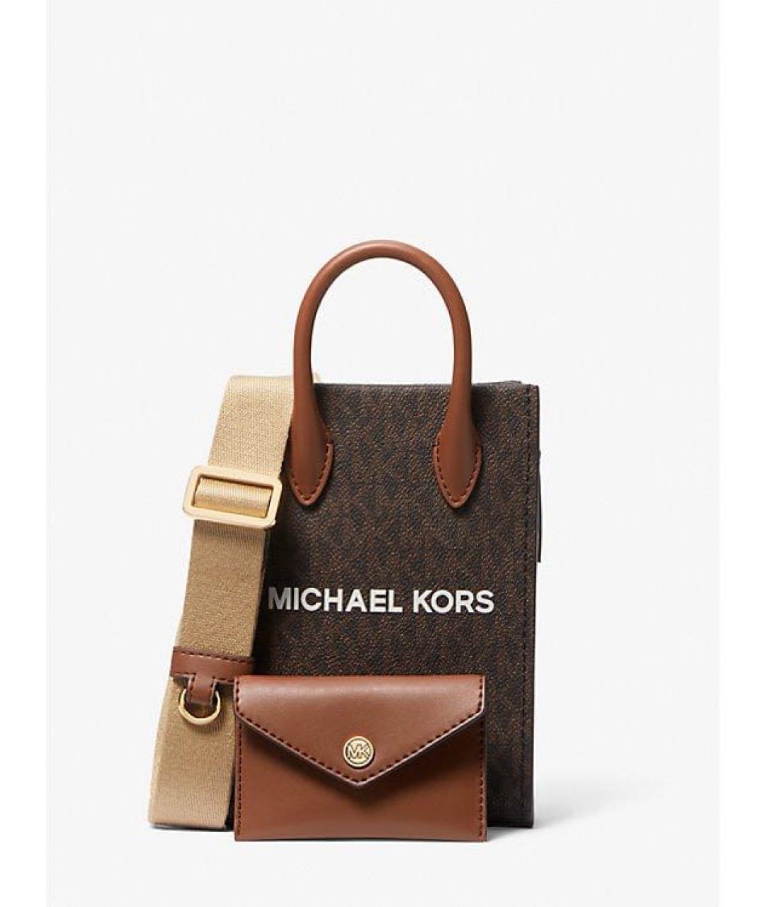 MICHAEL KORS Коричневая сумка через плечо из искусственной кожи, фото 8