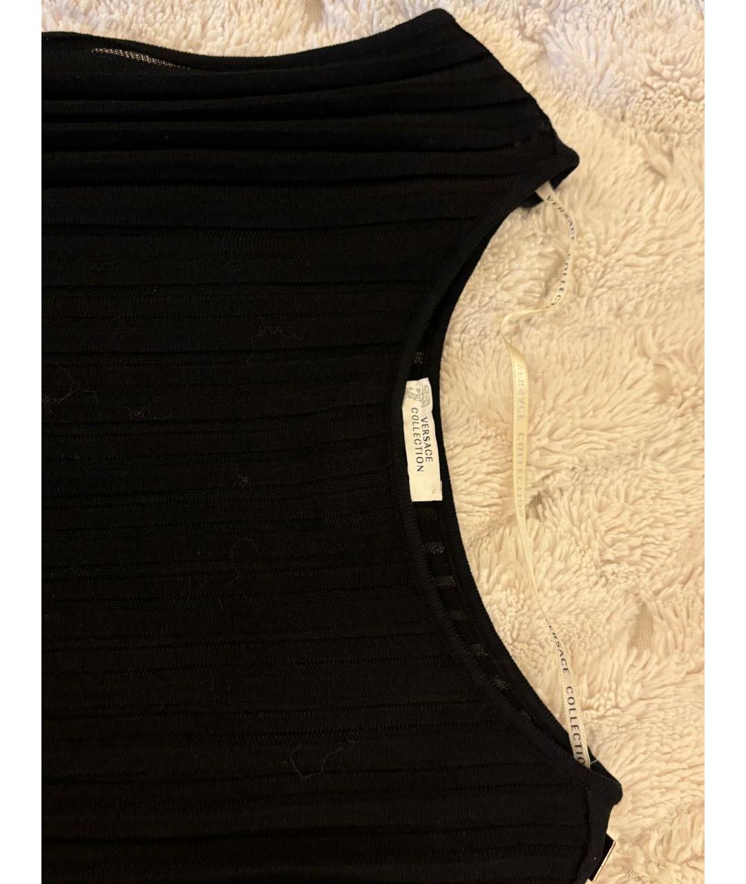 VERSACE COLLECTION Черное вискозное коктейльное платье, фото 3