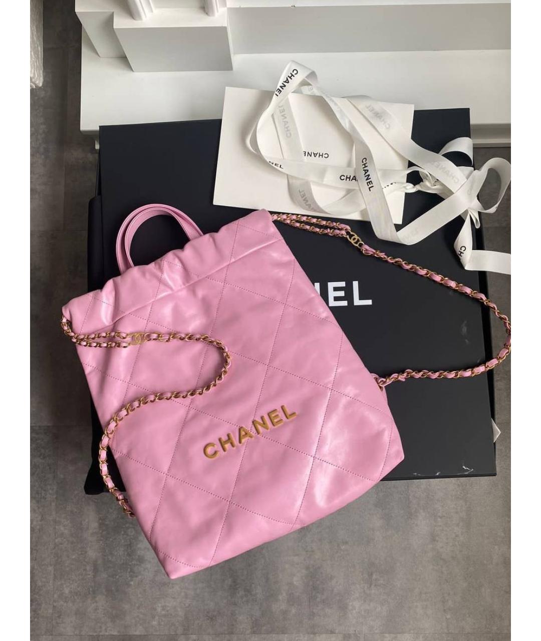 CHANEL PRE-OWNED Розовый кожаный рюкзак, фото 3