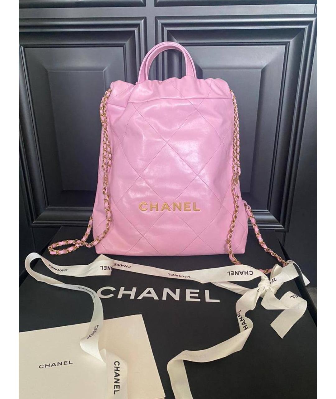 CHANEL PRE-OWNED Розовый кожаный рюкзак, фото 4