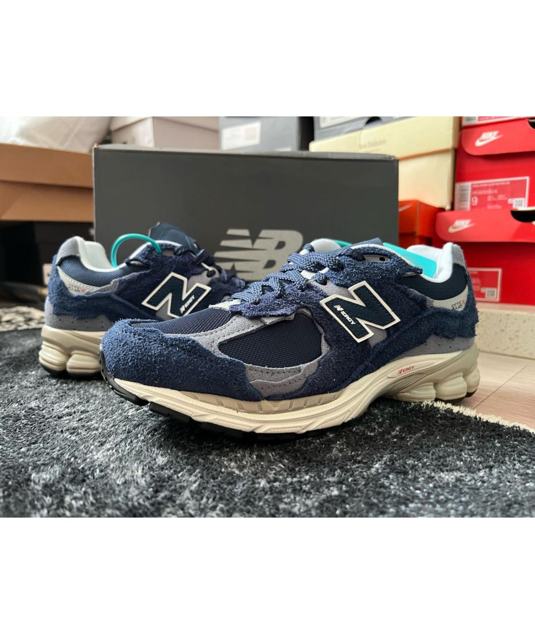 NEW BALANCE Темно-синие замшевые низкие кроссовки / кеды, фото 3