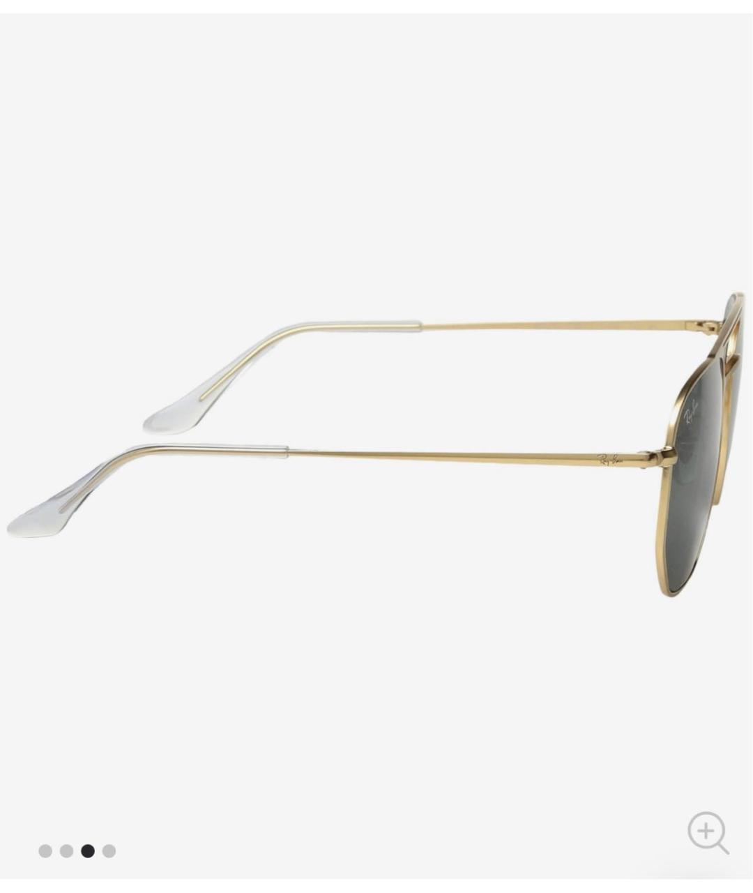 RAY BAN Золотые металлические солнцезащитные очки, фото 2