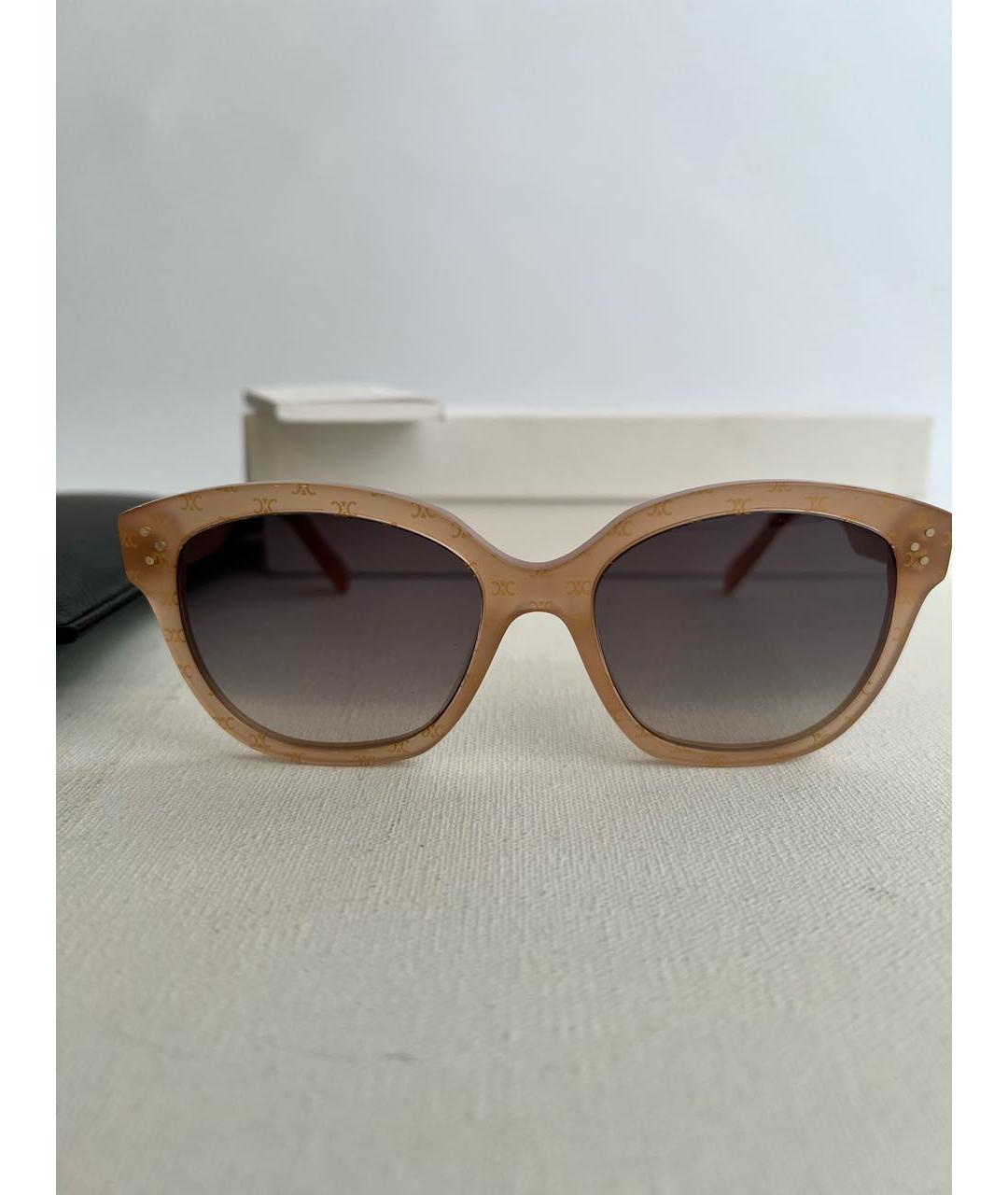 CELINE PRE-OWNED Бежевые солнцезащитные очки, фото 9