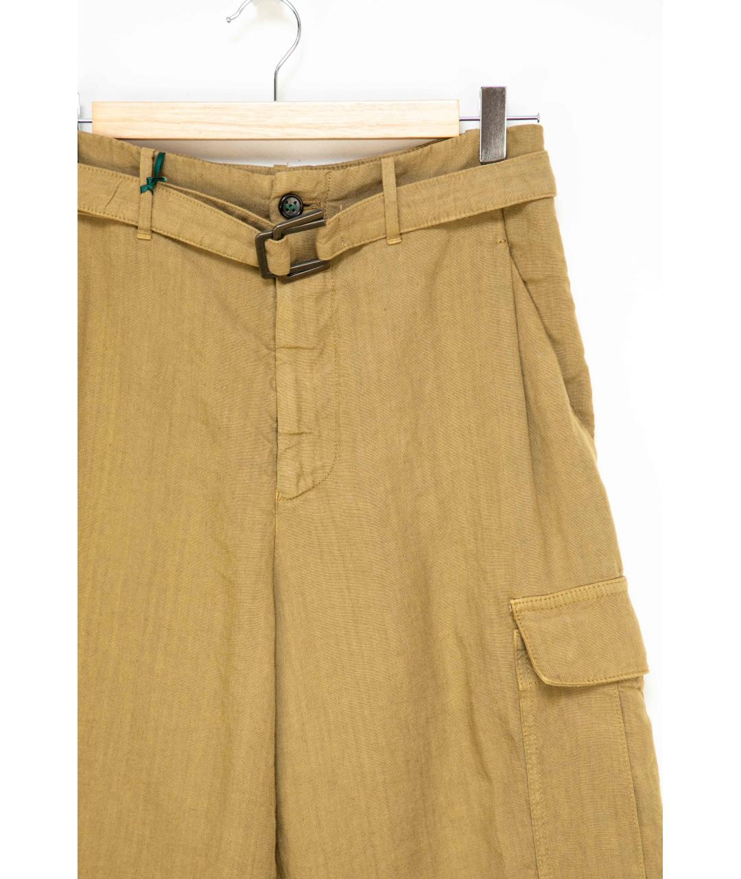 BERWICH Коричневые льняные прямые брюки, фото 3
