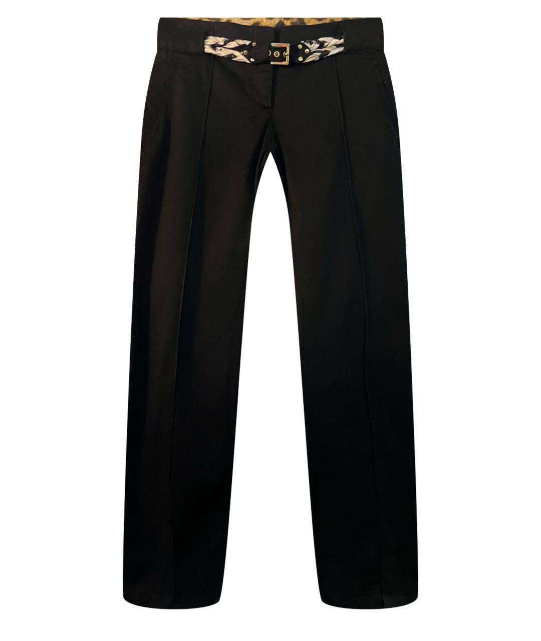 ROBERTO CAVALLI Черные хлопковые брюки узкие, фото 1