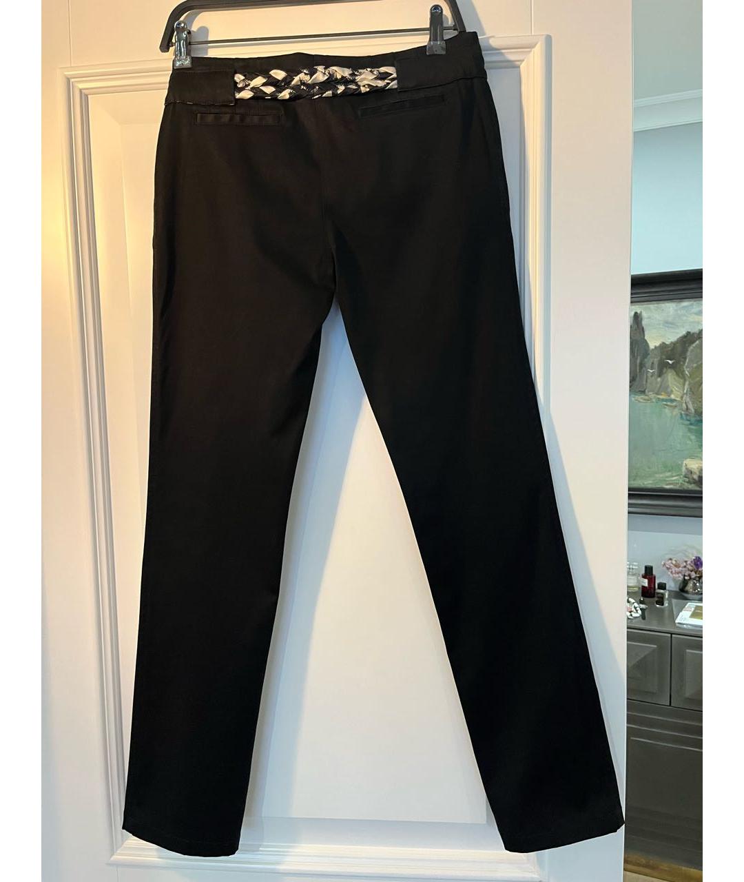ROBERTO CAVALLI Черные хлопковые брюки узкие, фото 2