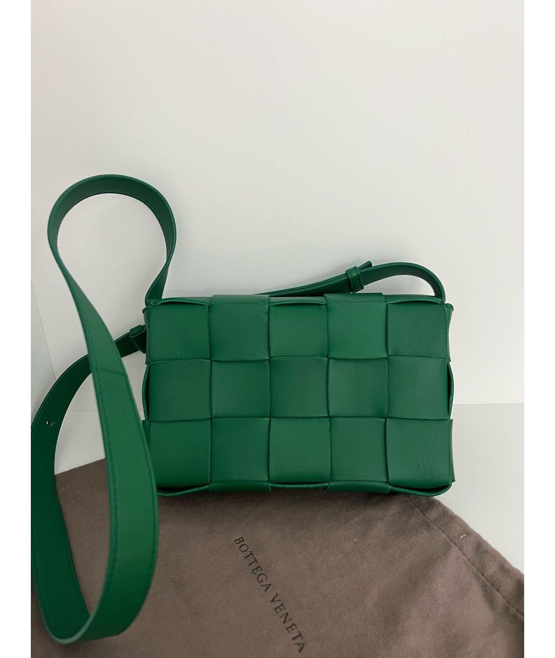 BOTTEGA VENETA Зеленая кожаная сумка через плечо, фото 3
