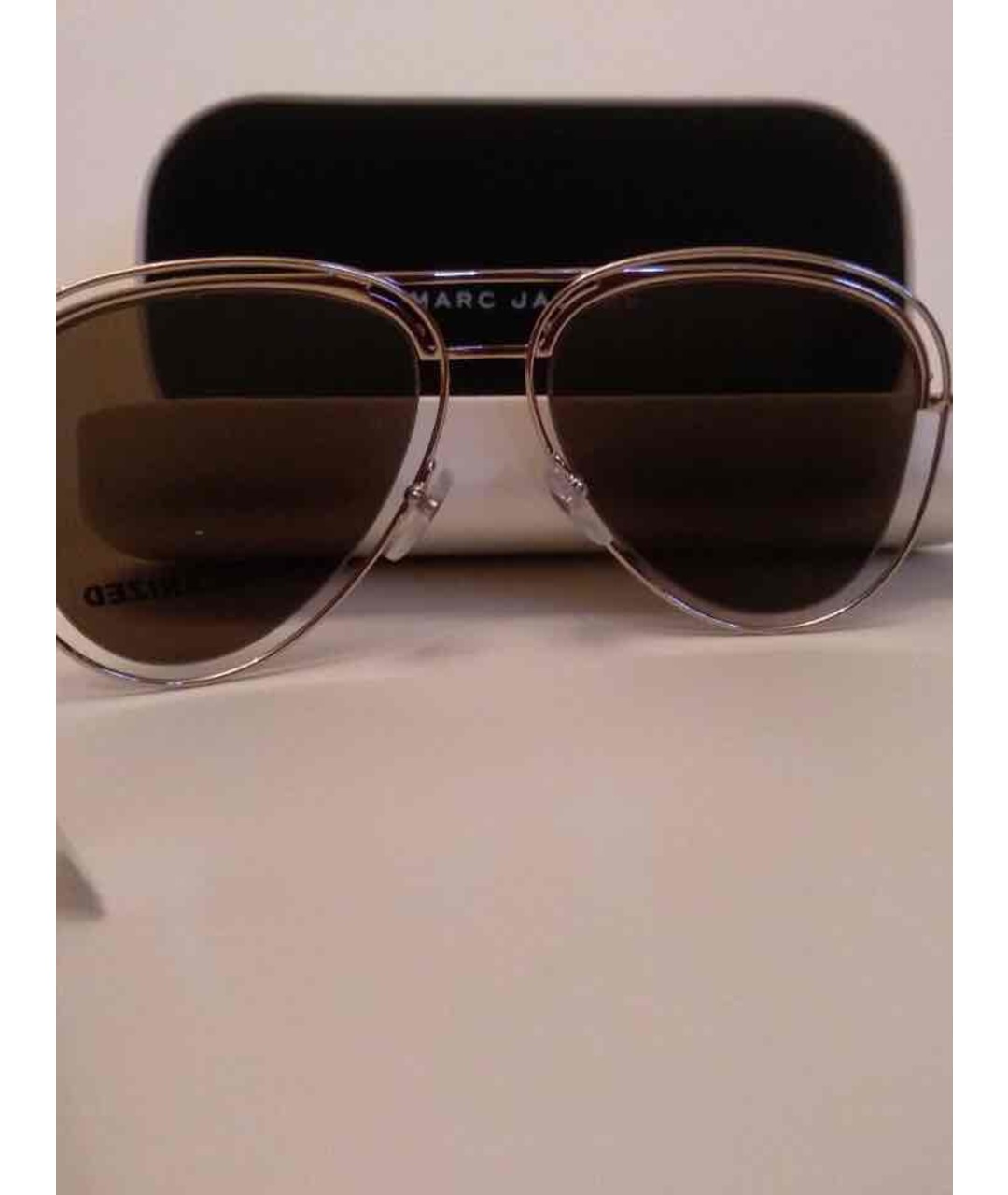 MARC JACOBS Серебряные пластиковые солнцезащитные очки, фото 3