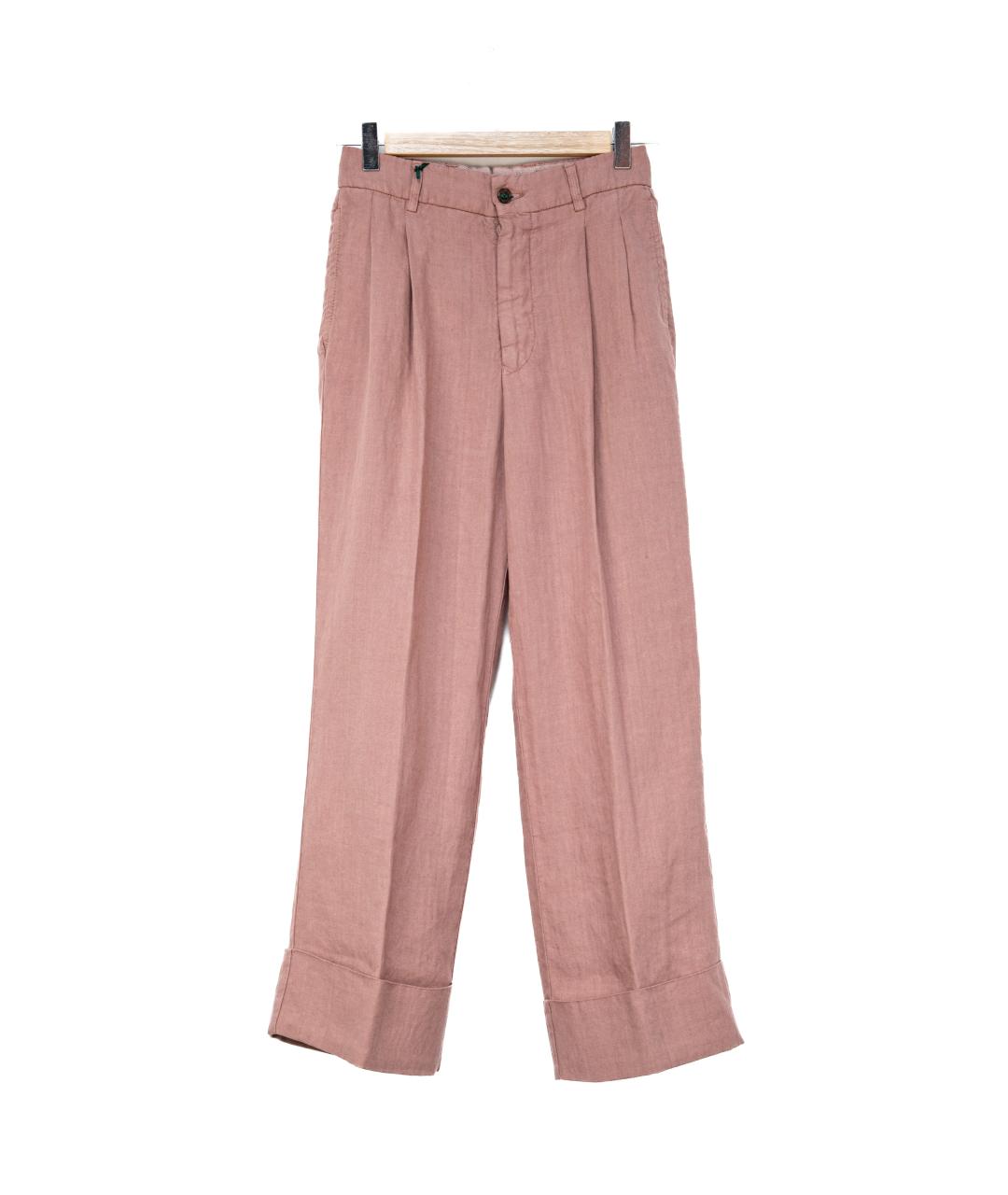BERWICH Розовые льняные брюки широкие, фото 5