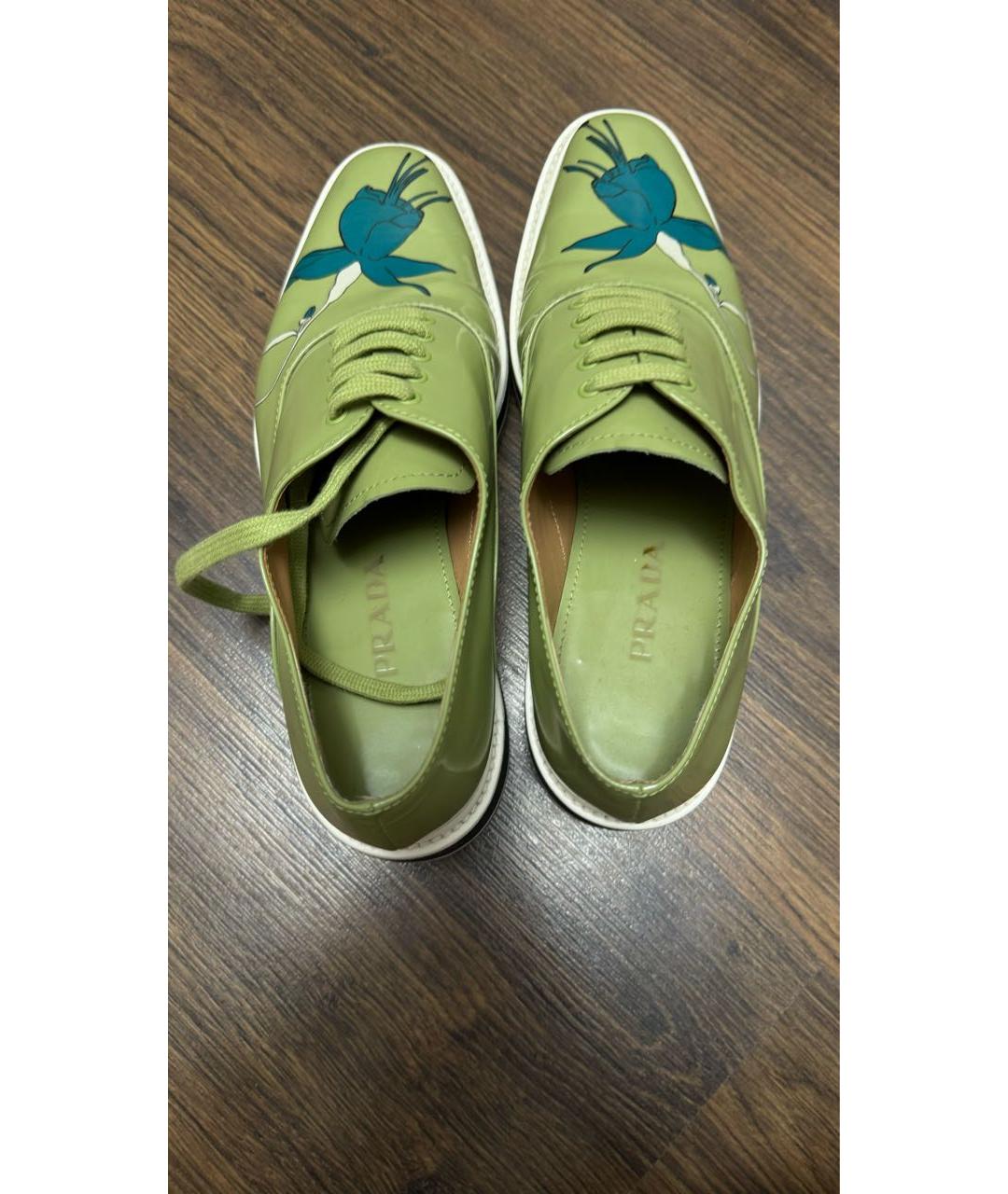 PRADA Салатовые ботинки из лакированной кожи, фото 3