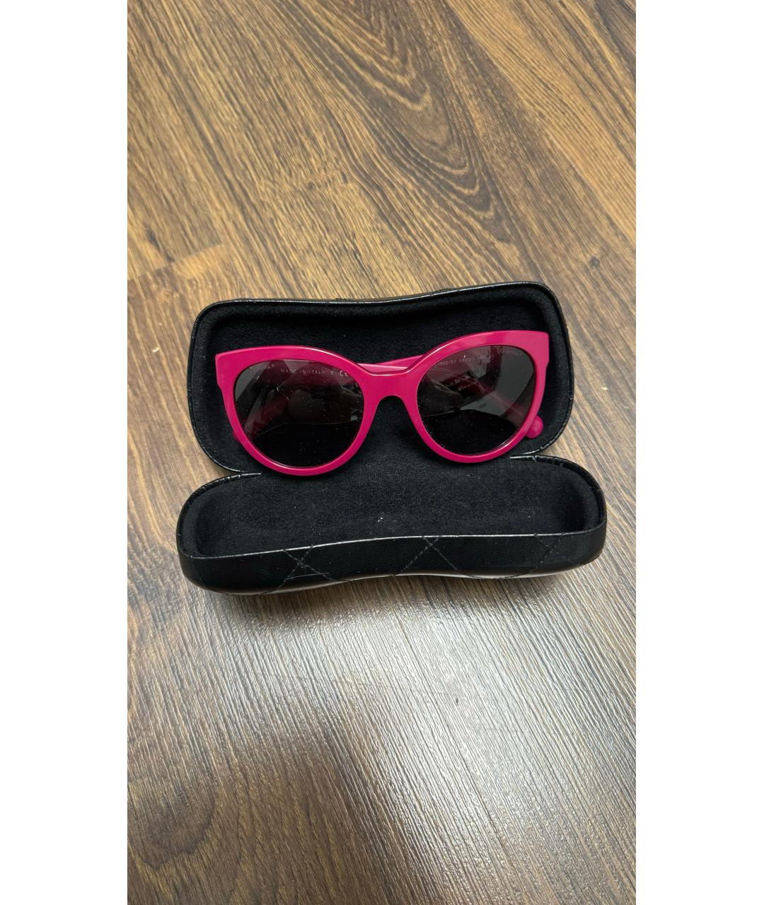 CHANEL PRE-OWNED Розовые пластиковые солнцезащитные очки, фото 8