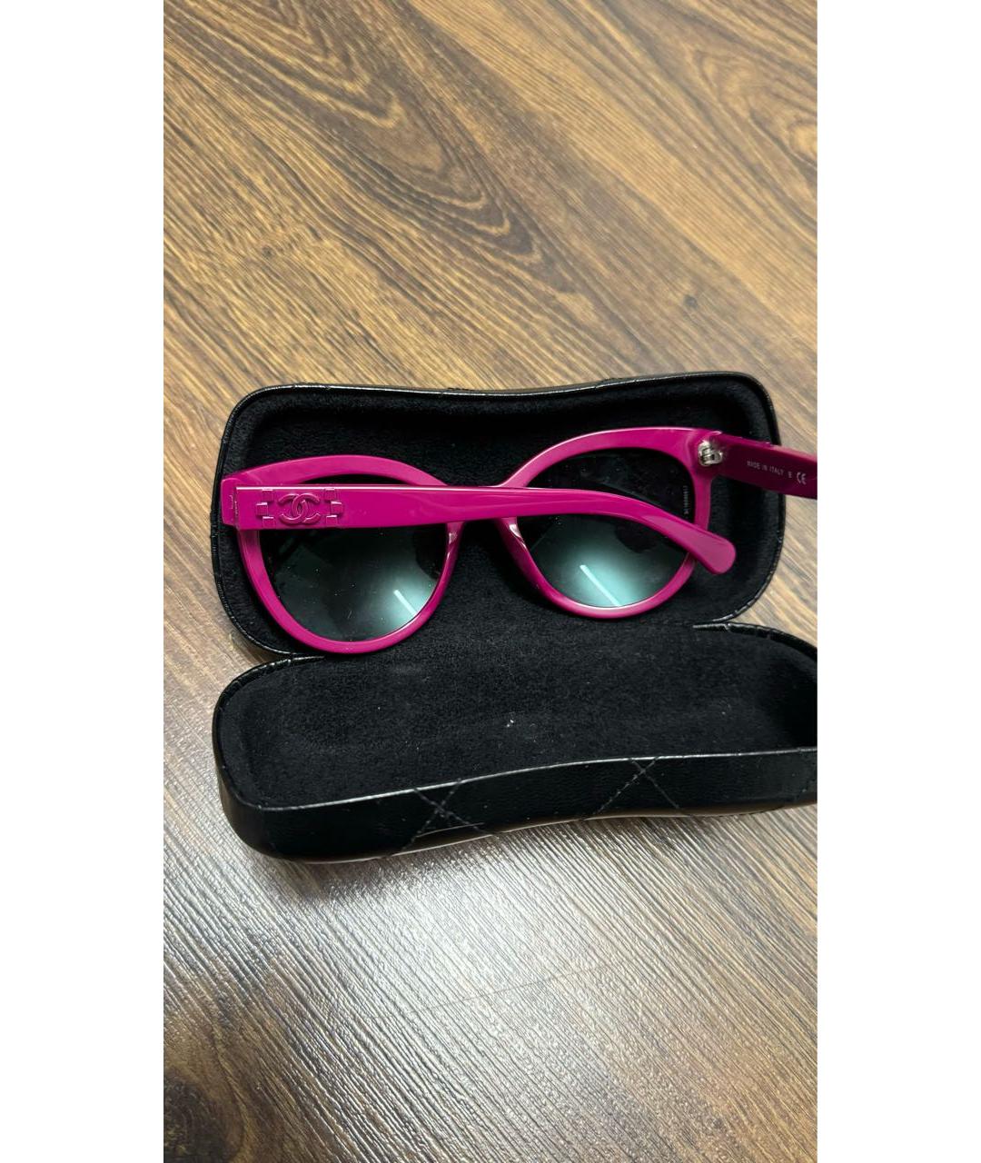 CHANEL PRE-OWNED Розовые пластиковые солнцезащитные очки, фото 3