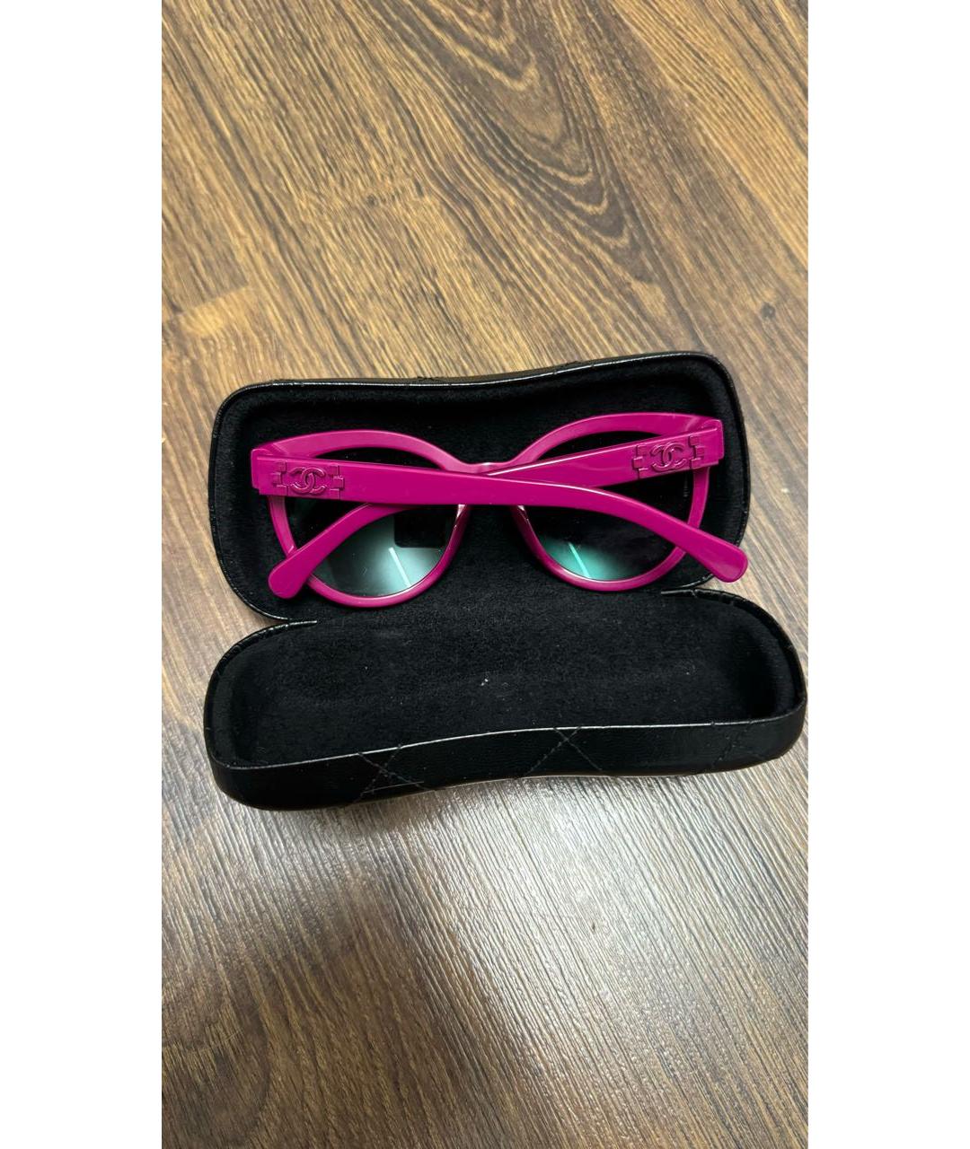 CHANEL PRE-OWNED Розовые пластиковые солнцезащитные очки, фото 6