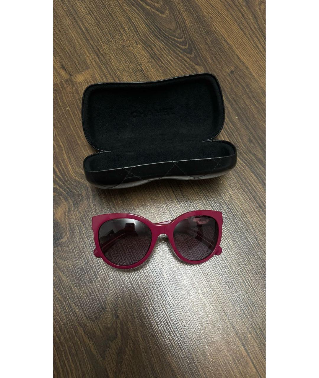 CHANEL PRE-OWNED Розовые пластиковые солнцезащитные очки, фото 7