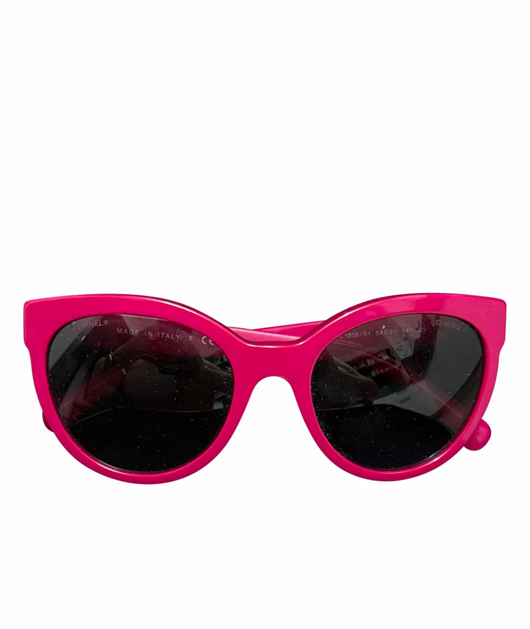 CHANEL PRE-OWNED Розовые пластиковые солнцезащитные очки, фото 1