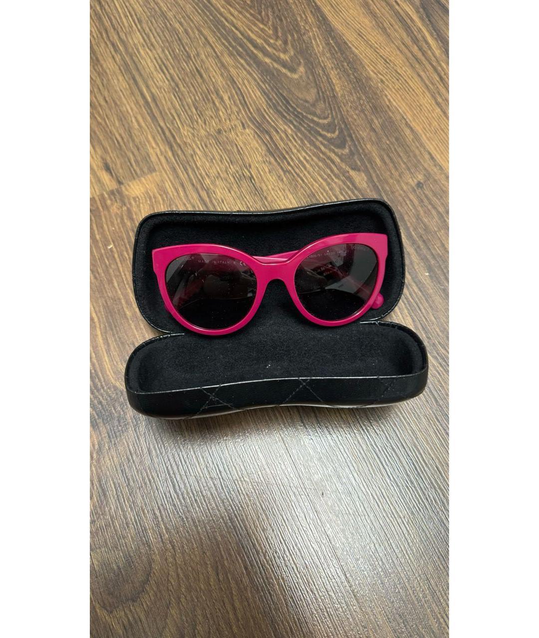 CHANEL PRE-OWNED Розовые пластиковые солнцезащитные очки, фото 5