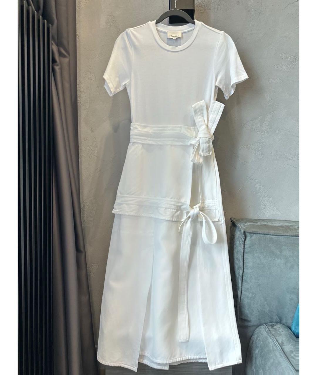3.1 PHILLIP LIM Белое хлопковое повседневное платье, фото 6