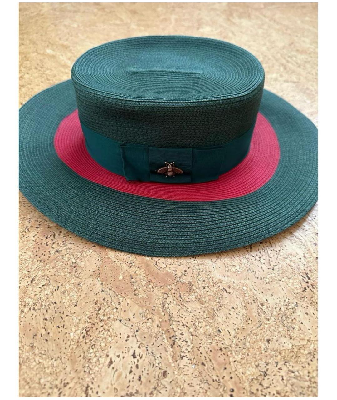 GUCCI Зеленая хлопковая шляпа, фото 6