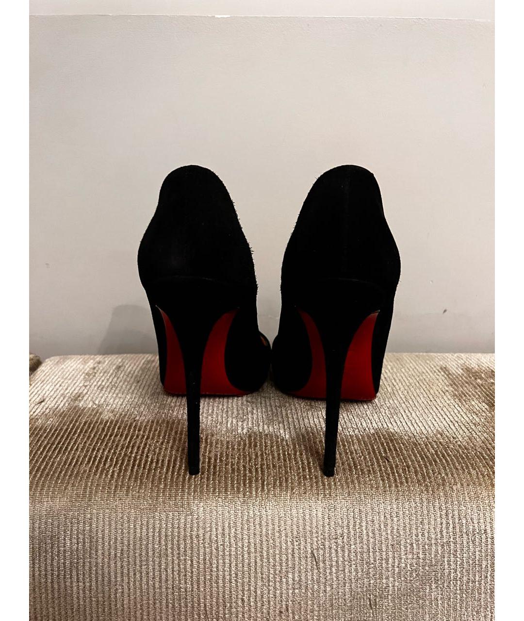 CHRISTIAN LOUBOUTIN Черные замшевые туфли, фото 4