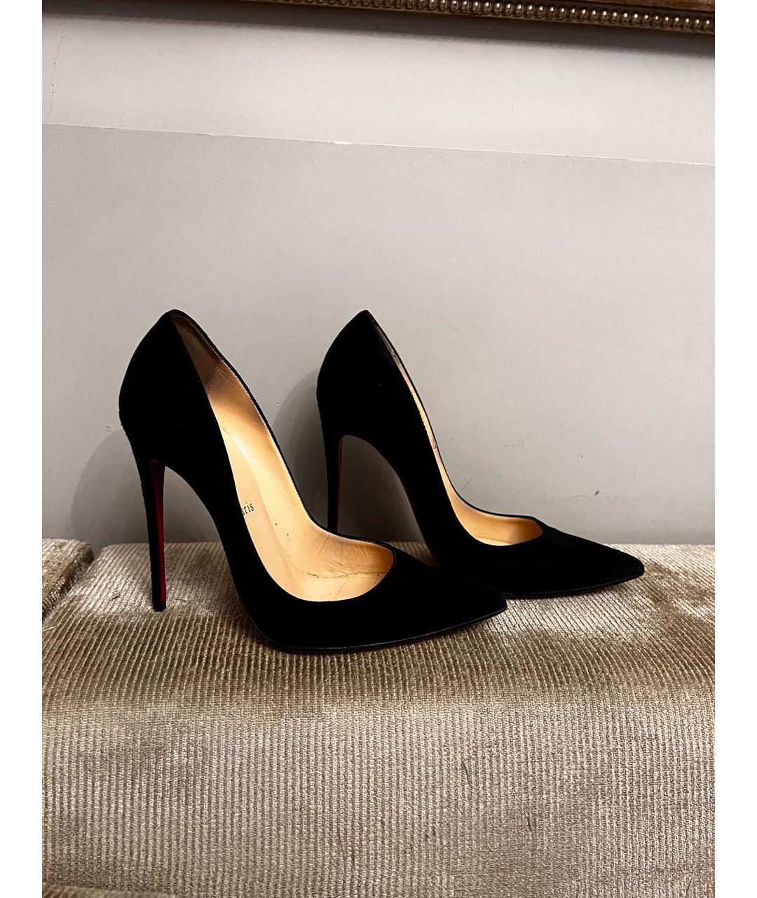 CHRISTIAN LOUBOUTIN Черные замшевые туфли, фото 9