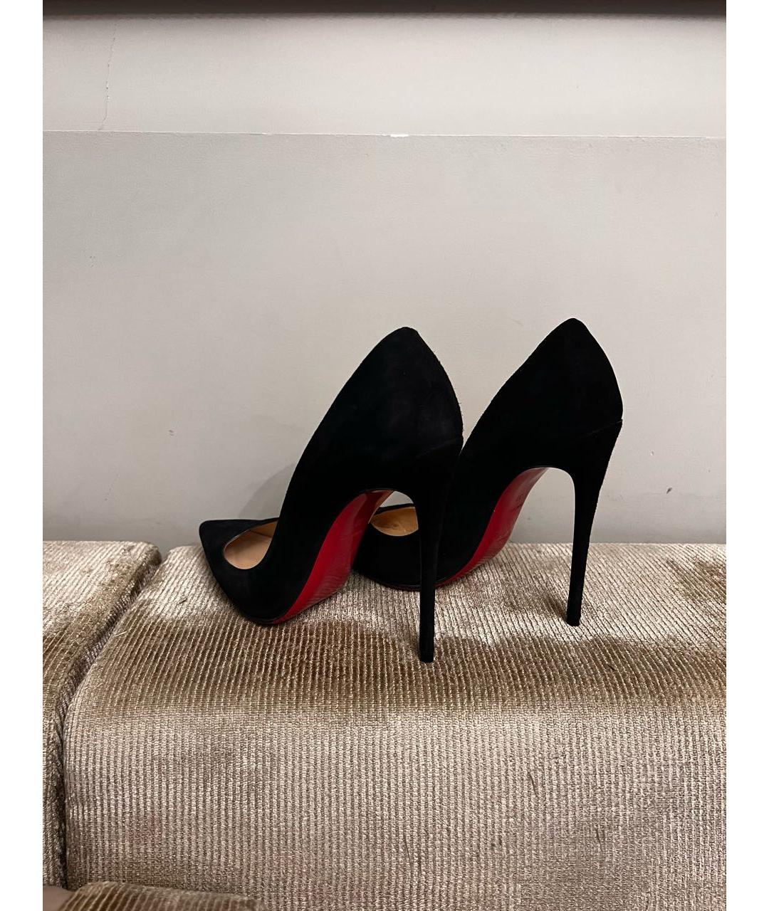 CHRISTIAN LOUBOUTIN Черные замшевые туфли, фото 5