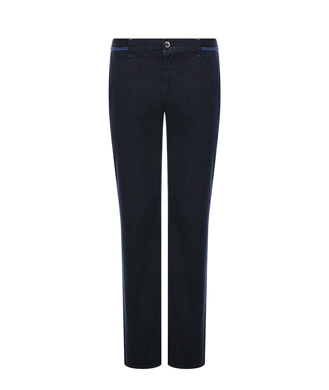 ZILLI Темно-синие хлопко-эластановые джинсы скинни, фото 1