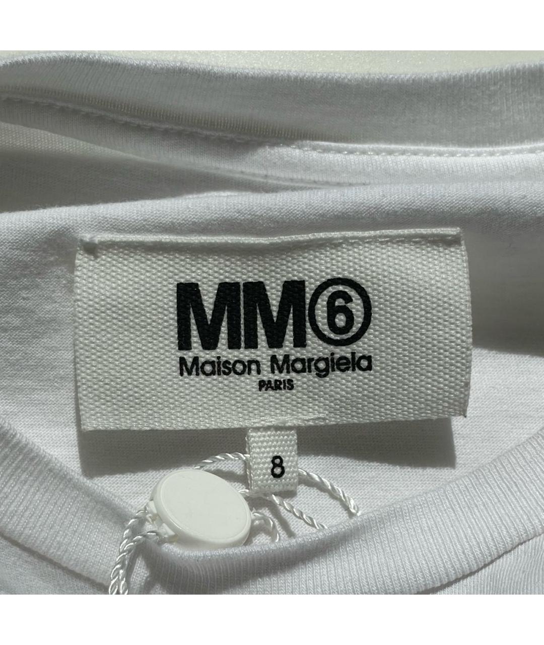 MM6 MAISON MARGIELA Белая хлопковая детская футболка, фото 6