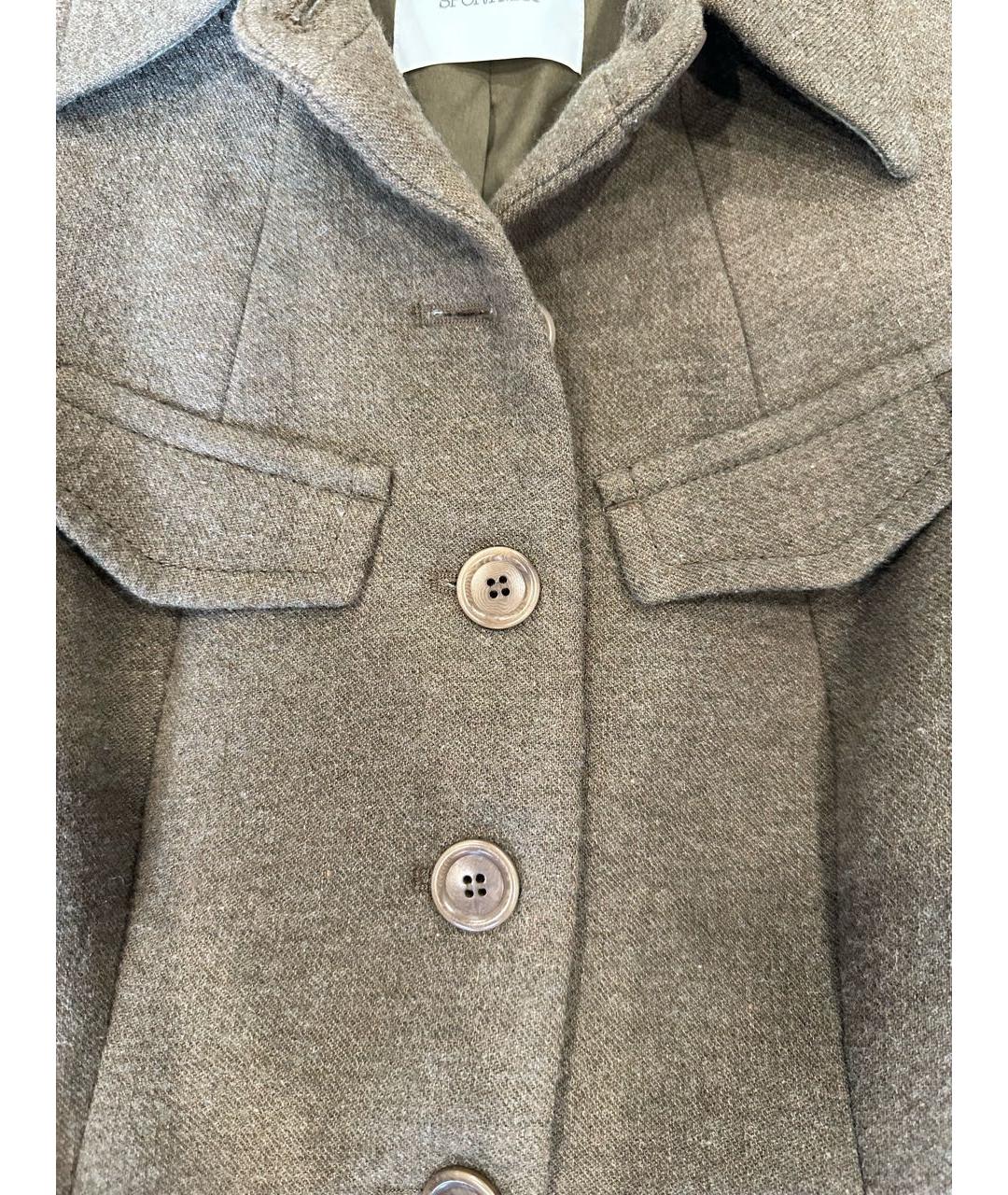 SPORTMAX Коричневый шерстяной жакет/пиджак, фото 6