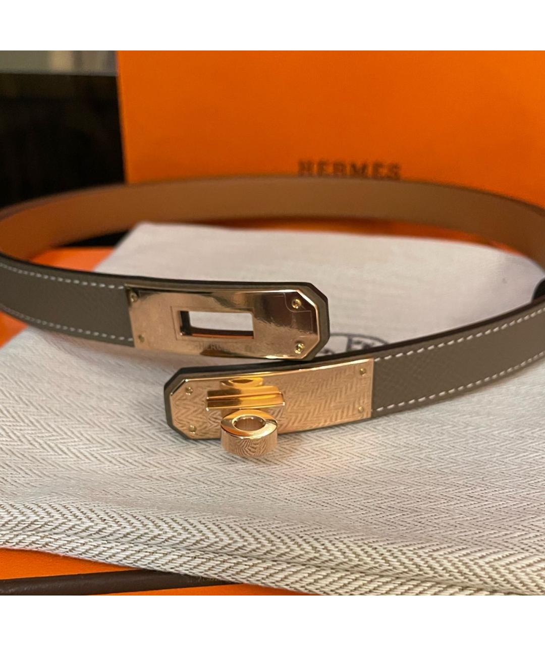 HERMES PRE-OWNED Серый кожаный ремень, фото 3