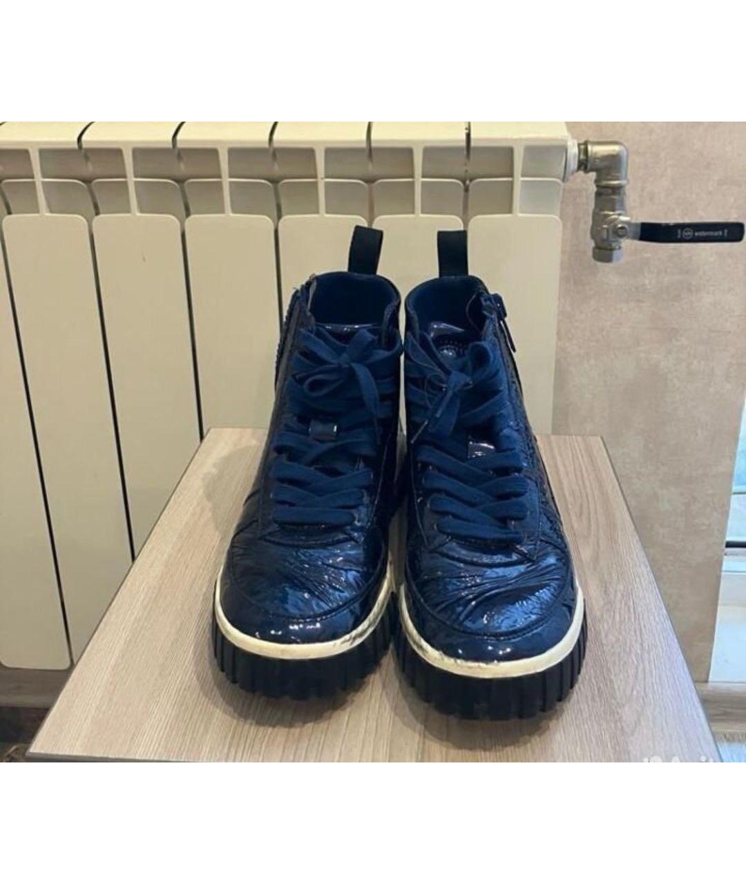 DIESEL Темно-синие кожаные ботинки, фото 2