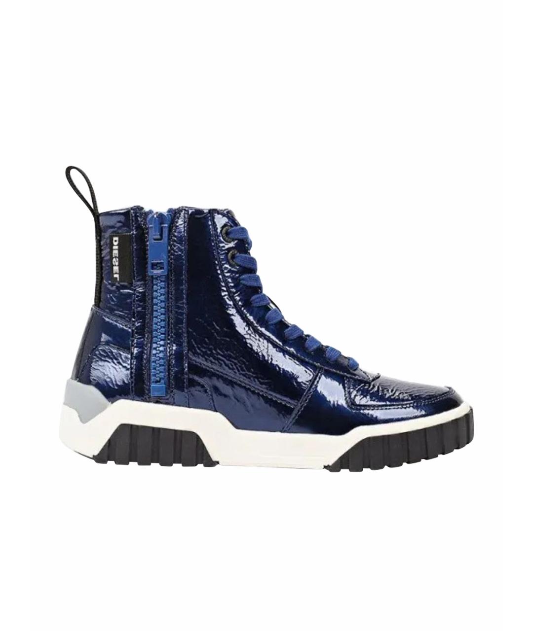 DIESEL Темно-синие кожаные ботинки, фото 1