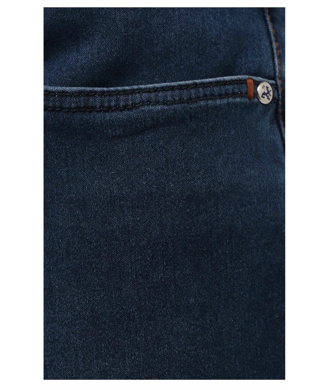 ZILLI Синие хлопко-эластановые прямые джинсы, фото 5