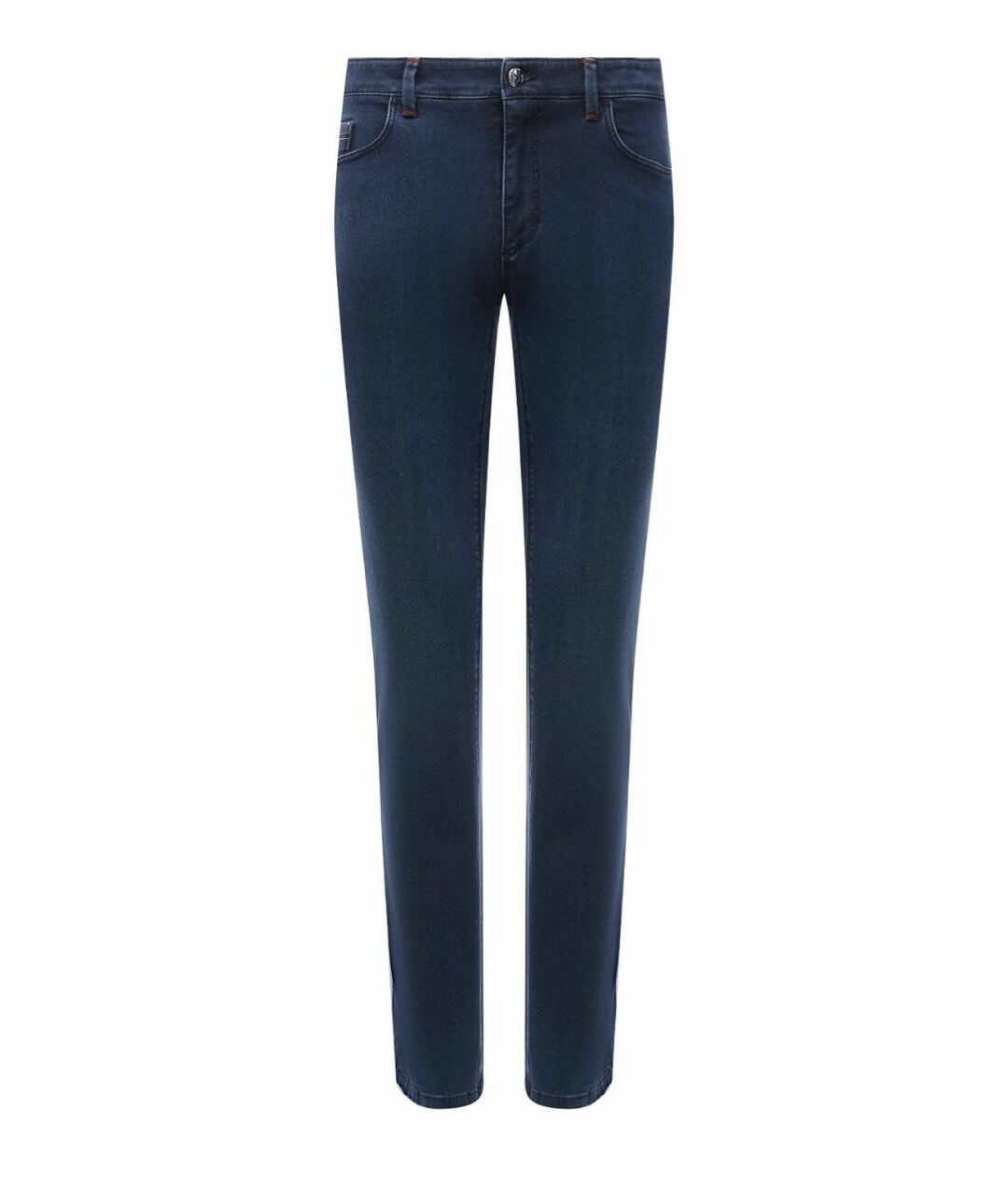 ZILLI Синие хлопко-эластановые прямые джинсы, фото 1