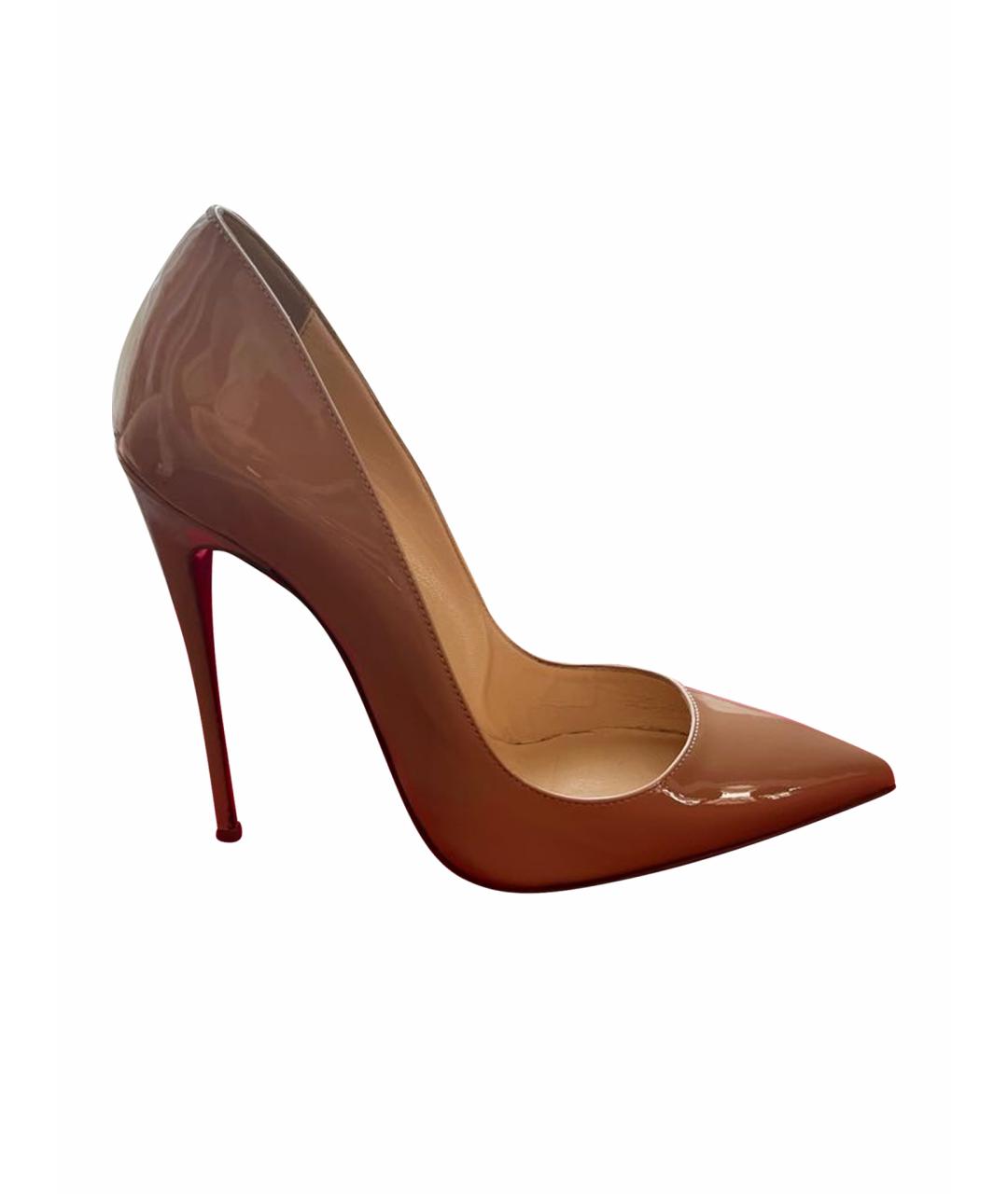 CHRISTIAN LOUBOUTIN Бежевые туфли из лакированной кожи, фото 1