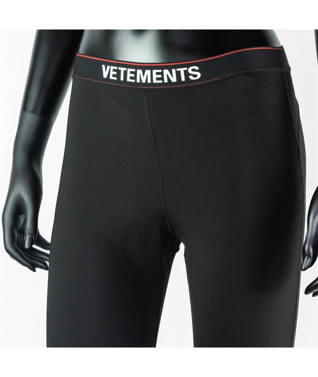 VETEMENTS Черные полиэстеровые прямые брюки, фото 2