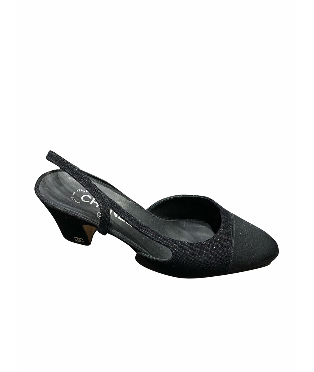 CHANEL PRE-OWNED Черные бархатные туфли, фото 1