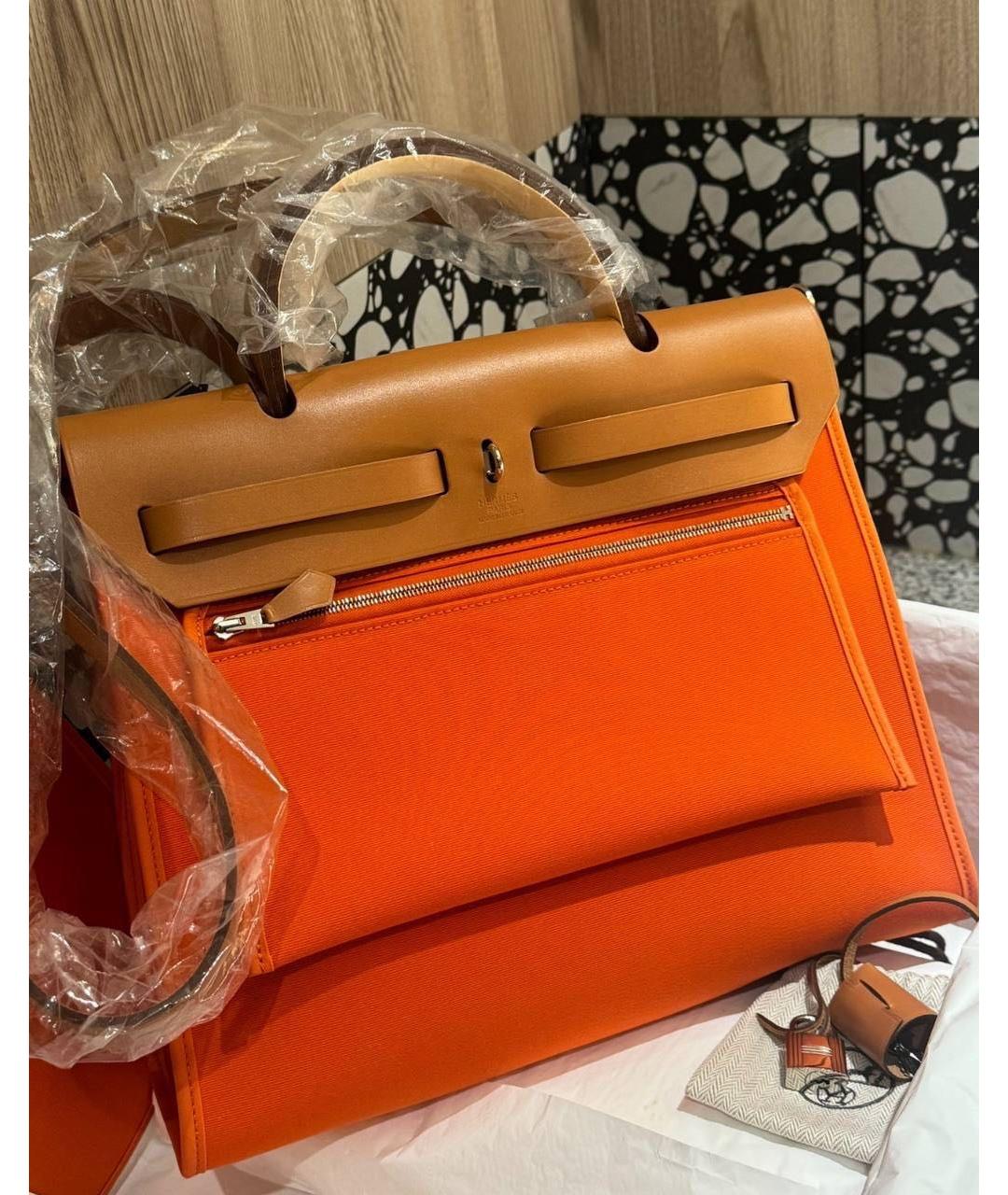 HERMES PRE-OWNED Оранжевая сумка с короткими ручками, фото 2