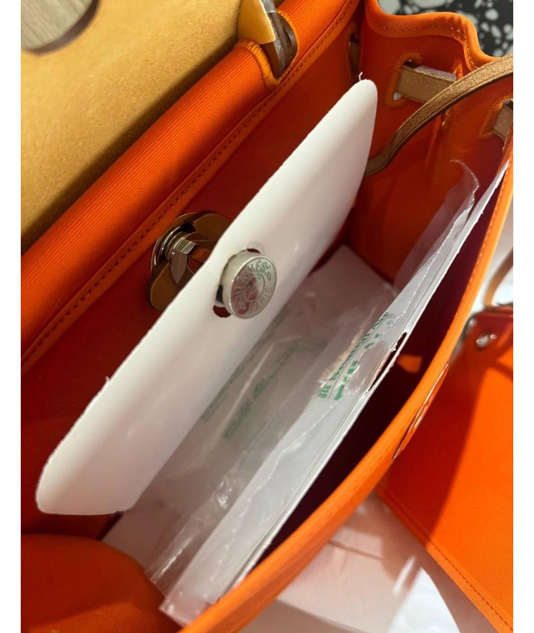HERMES PRE-OWNED Оранжевая сумка с короткими ручками, фото 3