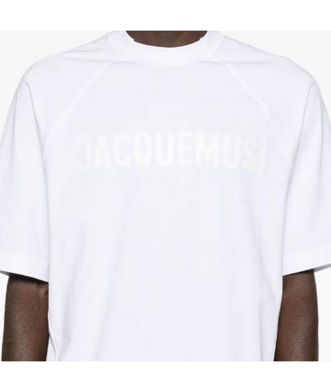 JACQUEMUS Белая хлопковая футболка, фото 4