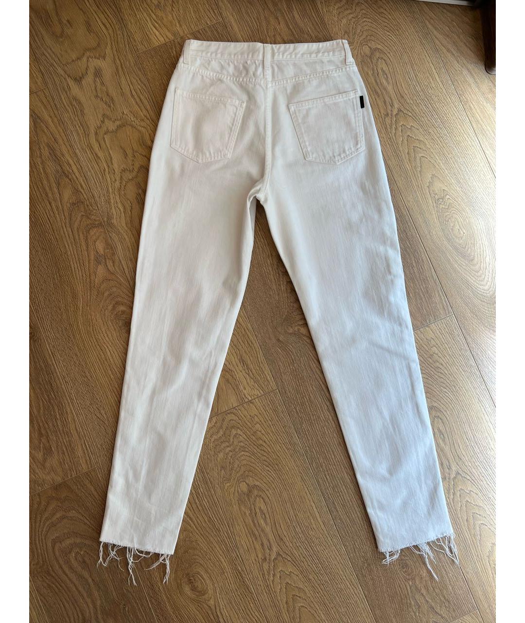 SAINT LAURENT Белые хлопковые джинсы слим, фото 5