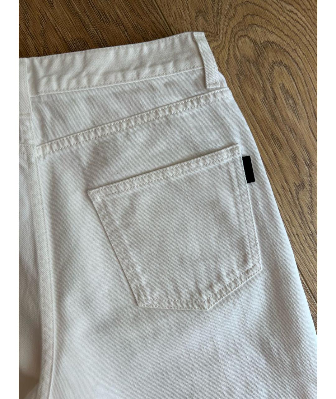 SAINT LAURENT Белые хлопковые джинсы слим, фото 3