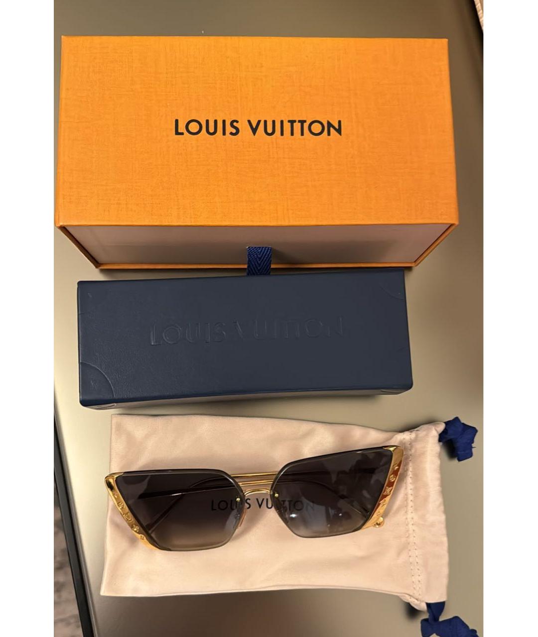 LOUIS VUITTON PRE-OWNED Золотые солнцезащитные очки, фото 6