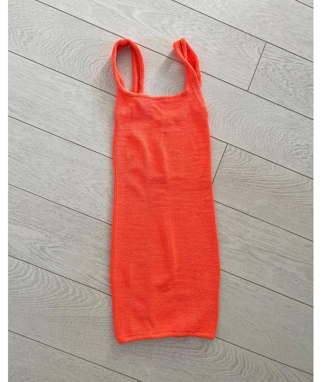 HUNZA G Оранжевое полиэстеровое платье, фото 3
