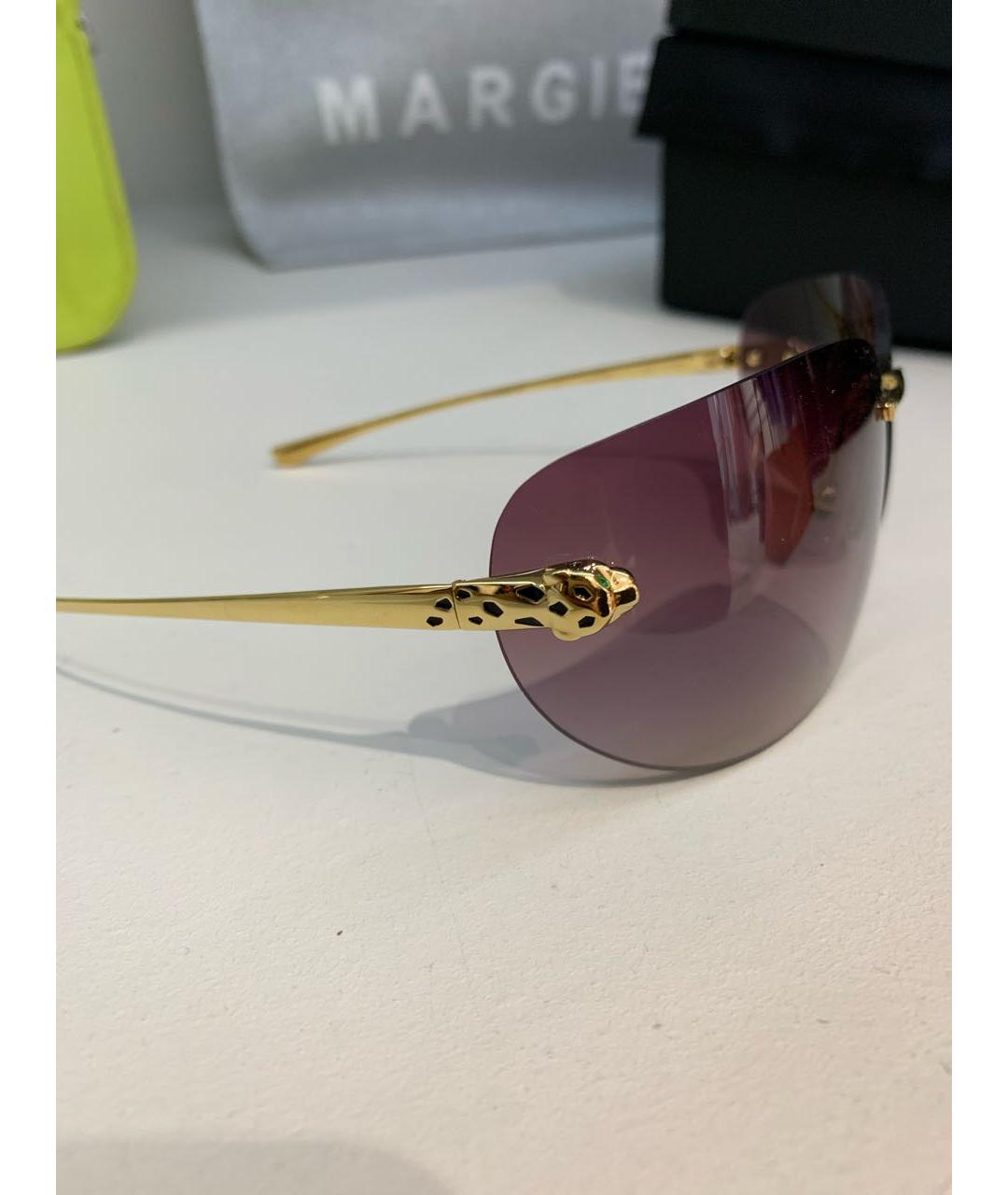 CARTIER Бордовые металлические солнцезащитные очки, фото 3